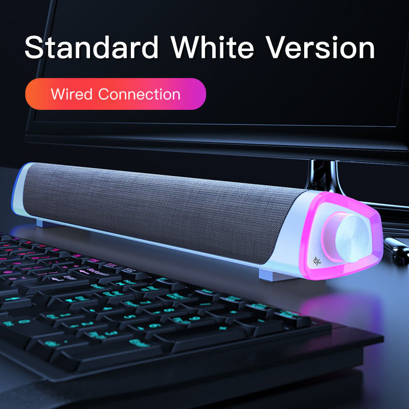 Compatible with Apple, 4D Computer Speaker Bar Stereo Sound subwoofer Bluetooth Speaker For Macbook Laptop Notebook PC Music Player Wired Loudspeaker Dropshipman