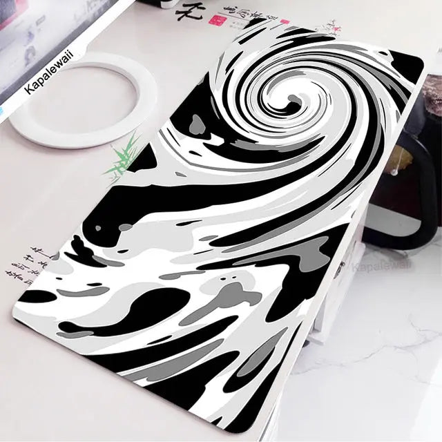 Black And White Desk Mat Gaming Mouse Pad Large Mousepad Gam Dropshipman
