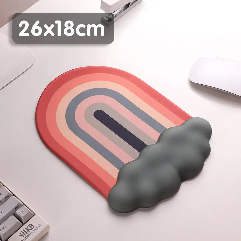 Cloud Rainbow Silica Gel Wrister Mouse Pad Keyboard Support Slippery Washable Dropshipman