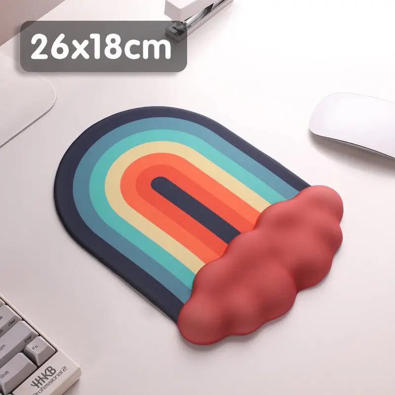 Cloud Rainbow Silica Gel Wrister Mouse Pad Keyboard Support Slippery Washable Dropshipman