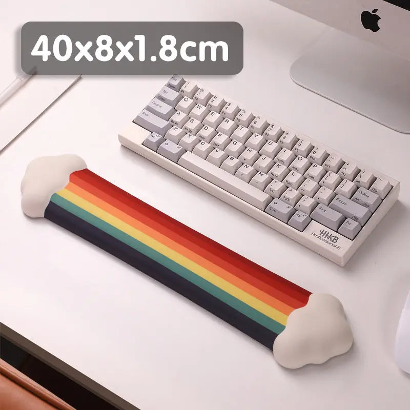 Cloud Rainbow Silica Gel Wrister Mouse Pad Keyboard Support Slippery Washable Dropshipman