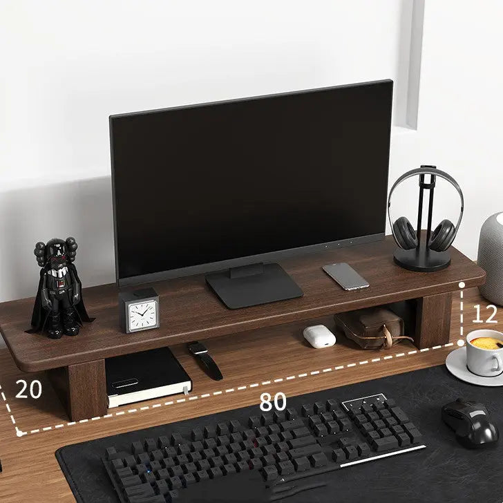 Computer Monitor Heightening Frame Office Desktop Shelf Shelving Solid Wood Storage Bracket Dropshipman