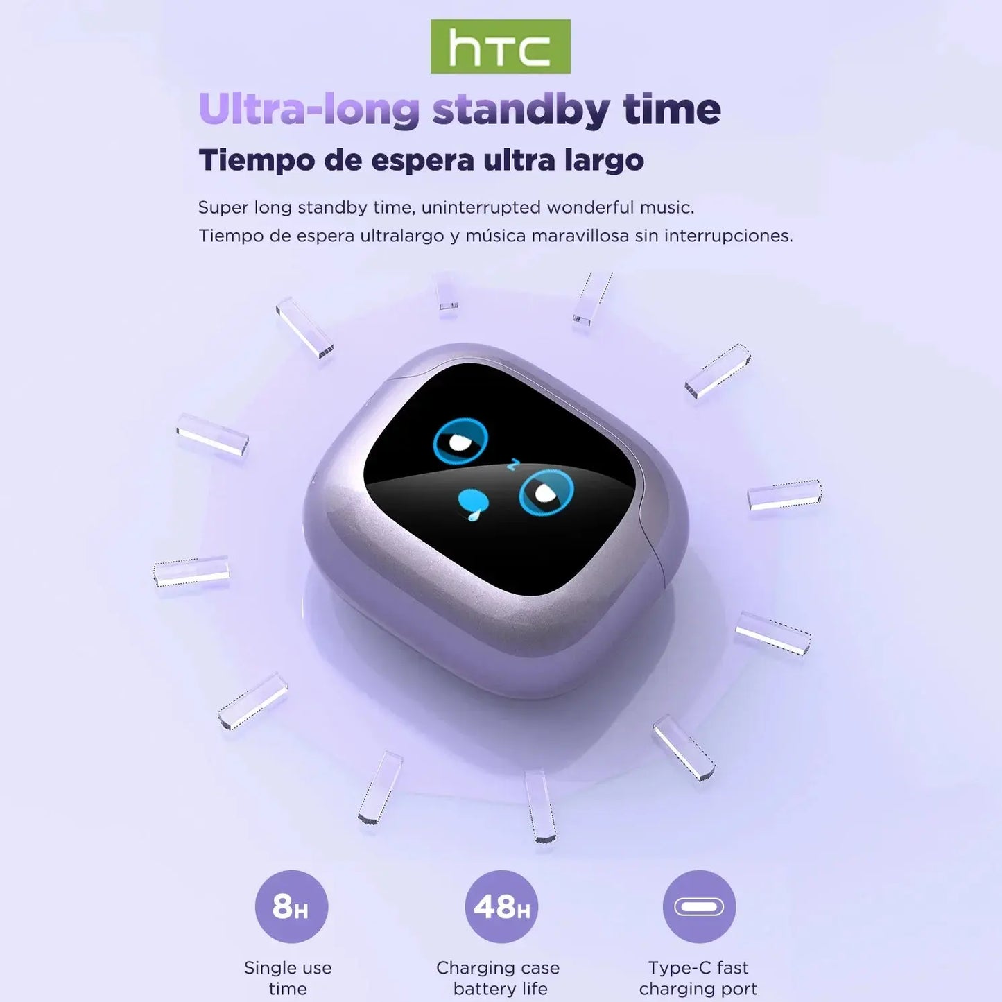 HTC NE32 Bluetooth V6.0 AI Earphones OWS Ear Clip Headphones Comfort Noise Reduction Wireless headphones Translator Earbuds Dropshipman