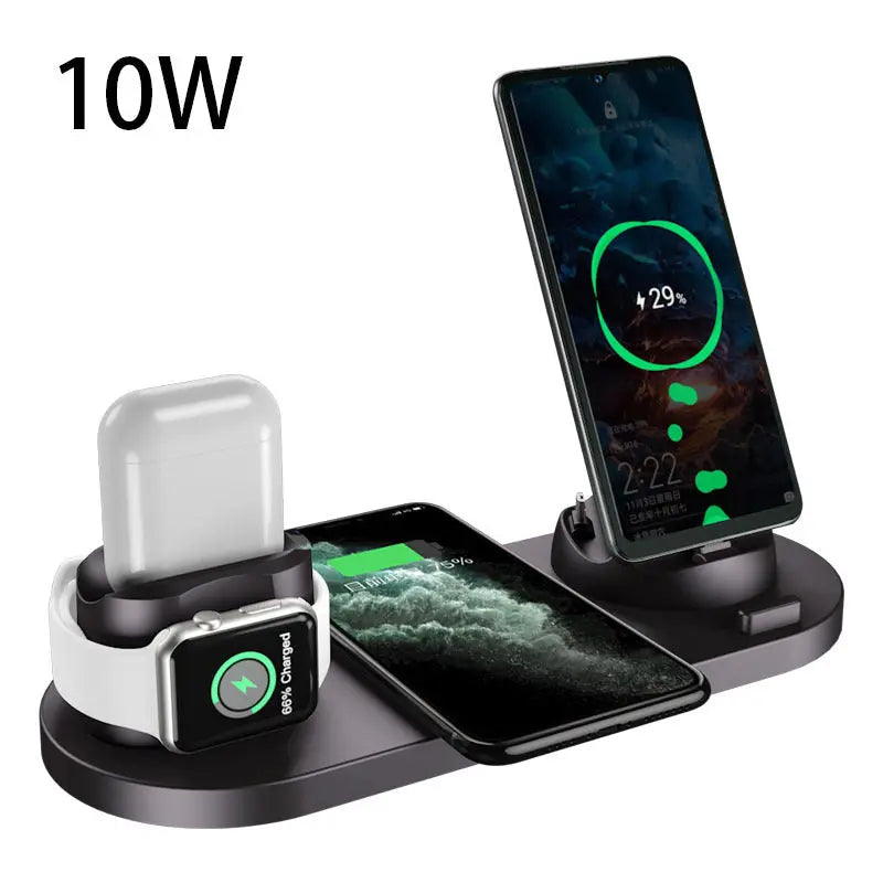 Wireless Charger For IPhone Fast Charger For Phone Fast Charging Pad For Phone Watch 6 In 1 Charging Dock Station Dropshipman