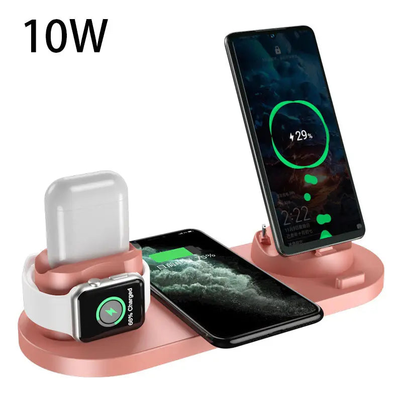 Wireless Charger For IPhone Fast Charger For Phone Fast Charging Pad For Phone Watch 6 In 1 Charging Dock Station Dropshipman