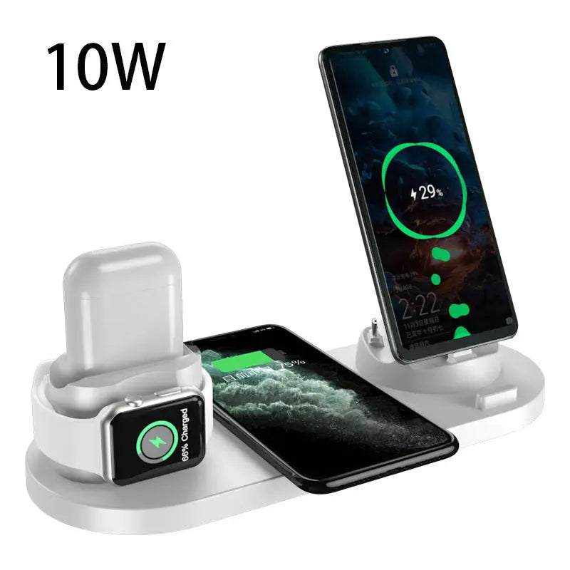 Wireless Charger For IPhone Fast Charger For Phone Fast Charging Pad For Phone Watch 6 In 1 Charging Dock Station Dropshipman
