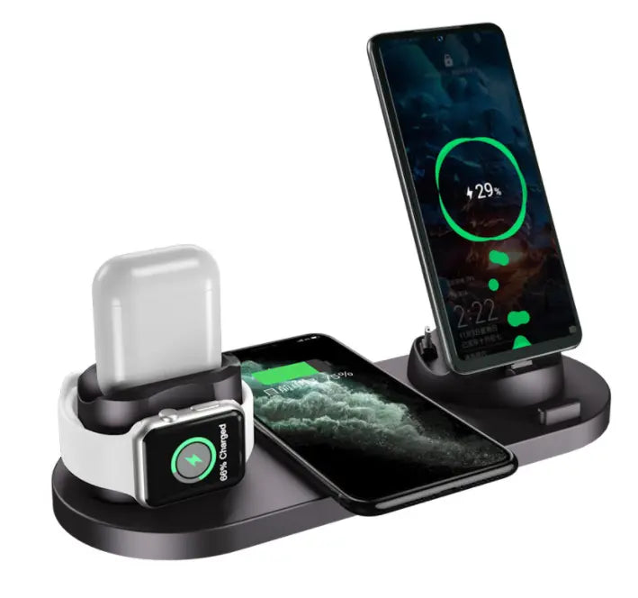 Wireless Charger For IPhone Fast Charger For Phone Fast Charging Pad For Phone Watch 6 In 1 Charging Dock Station Dropshipman