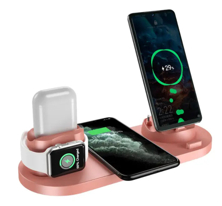 Wireless Charger For IPhone Fast Charger For Phone Fast Charging Pad For Phone Watch 6 In 1 Charging Dock Station Dropshipman
