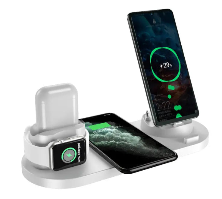 Wireless Charger For IPhone Fast Charger For Phone Fast Charging Pad For Phone Watch 6 In 1 Charging Dock Station Dropshipman