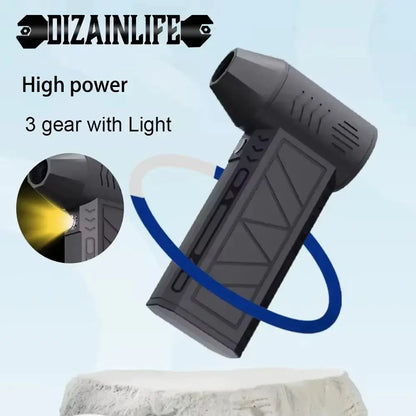 130000RPM Mini Turbo Jet Fan Electric Air Duster Adjustable wind speed Turbo Violent Blower Rechargeable with Light Car Cleaning Dropshipman