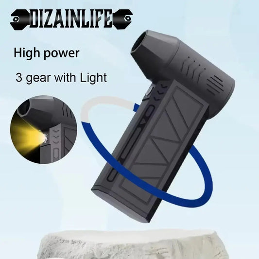 130000RPM Mini Turbo Jet Fan Electric Air Duster Adjustable wind speed Turbo Violent Blower Rechargeable with Light Car Cleaning Dropshipman