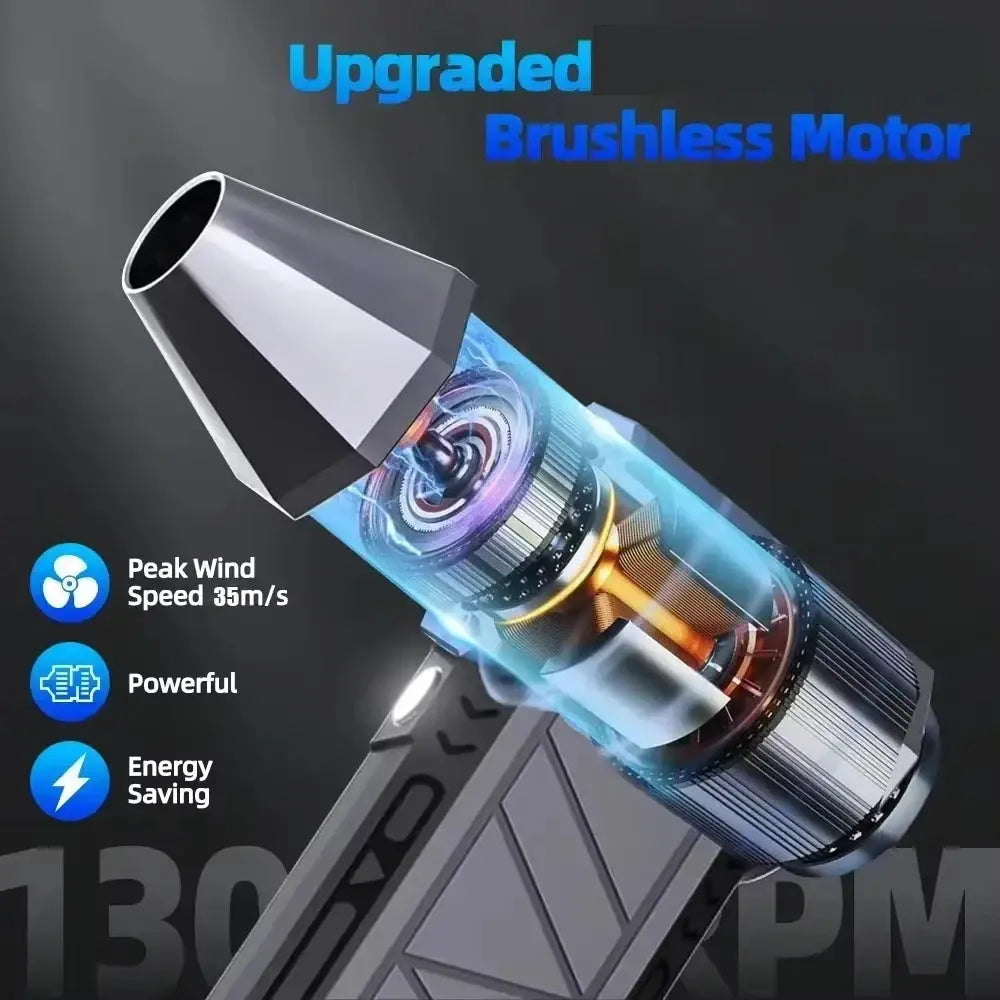 130000RPM Mini Turbo Jet Fan Electric Air Duster Adjustable wind speed Turbo Violent Blower Rechargeable with Light Car Cleaning Dropshipman