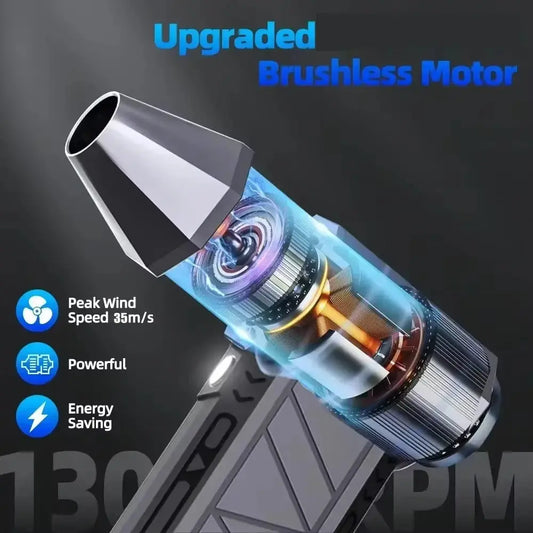 130000RPM Mini Turbo Jet Fan Electric Air Duster Adjustable wind speed Turbo Violent Blower Rechargeable with Light Car Cleaning Dropshipman