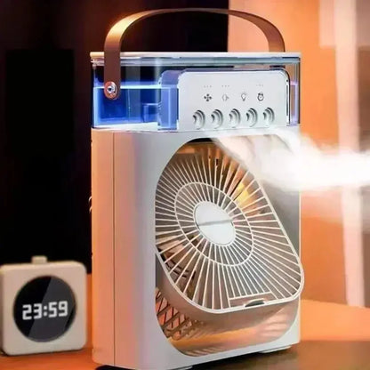 3 In 1 Summer Cooling Fan Portable Desktop Humidifier USB Mini Air Conditioners Night Light Water Mist For Home Or Office Dropshipman