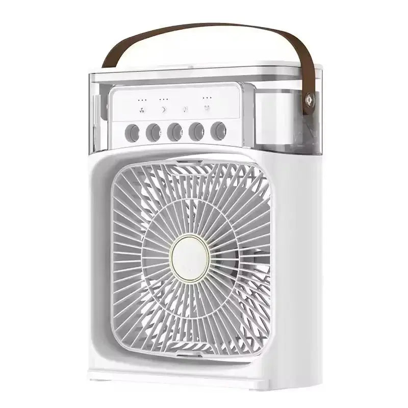 3 In 1 Summer Cooling Fan Portable Desktop Humidifier USB Mini Air Conditioners Night Light Water Mist For Home Or Office Dropshipman