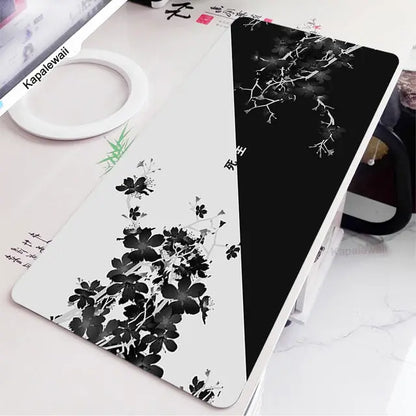 Black And White Desk Mat Gaming Mouse Pad Large Mousepad Gam Dropshipman