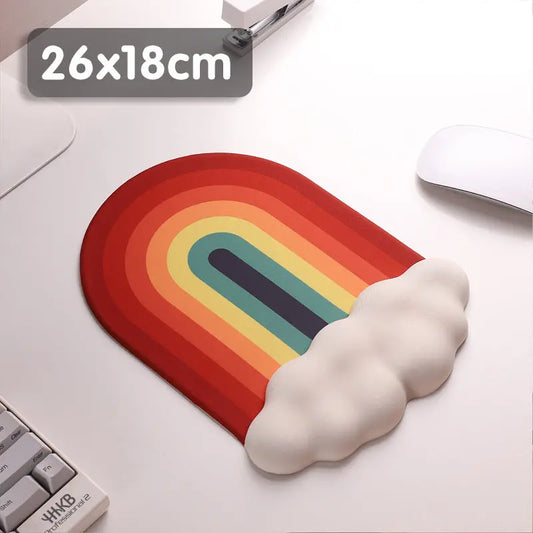Cloud Rainbow Silica Gel Wrister Mouse Pad Keyboard Support Slippery Washable Dropshipman