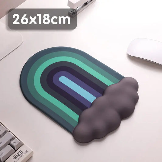 Cloud Rainbow Silica Gel Wrister Mouse Pad Keyboard Support Slippery Washable Dropshipman