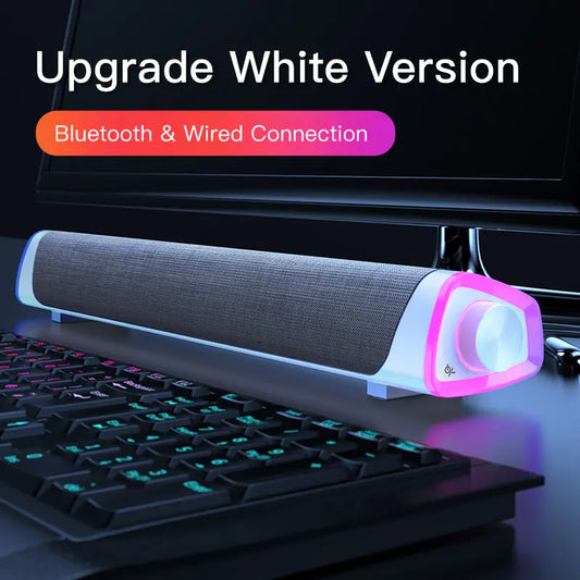 Compatible with Apple, 4D Computer Speaker Bar Stereo Sound subwoofer Bluetooth Speaker For Macbook Laptop Notebook PC Music Player Wired Loudspeaker Dropshipman