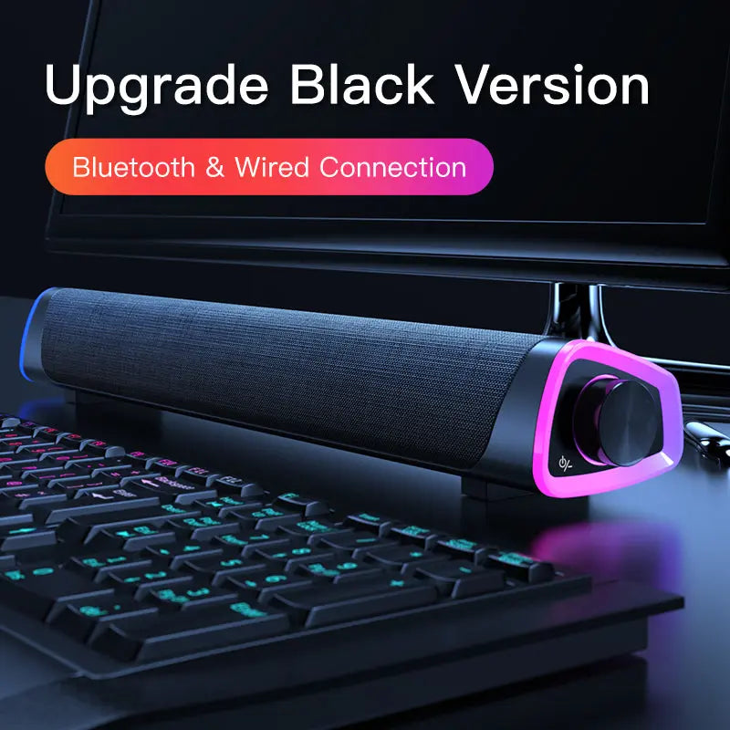 Compatible with Apple, 4D Computer Speaker Bar Stereo Sound subwoofer Bluetooth Speaker For Macbook Laptop Notebook PC Music Player Wired Loudspeaker Dropshipman