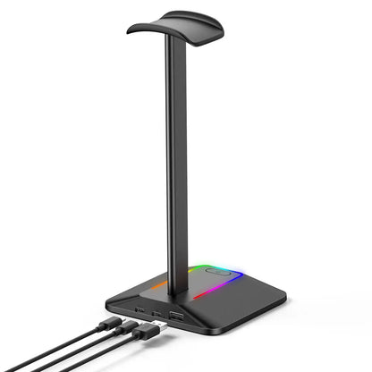 Dual Output Colorful Headwear Headset Display Rack Data Transmission Headphone Holder RGB Luminous Gaming Dropshipman