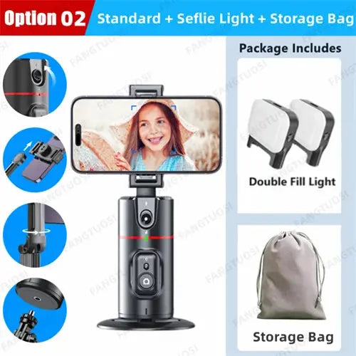 FANGTUOSI 2023 New 360 Rotation Gimbal Stabilizer Selfie Stick Monopod Desktop tracking gimbal PTZ For Tiktok Smartphone live Dropshipman