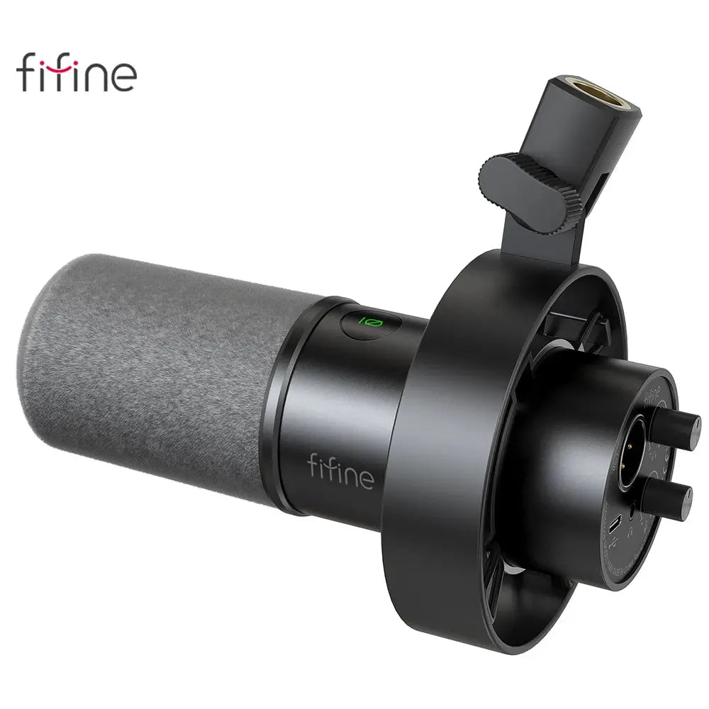 FIFINE Dynamic USB/XLR Microphone with Gain Knob/Touch-mute/Headphone Jack,Recording Mic for PC Sound Card Streaming-K688W White Dropshipman