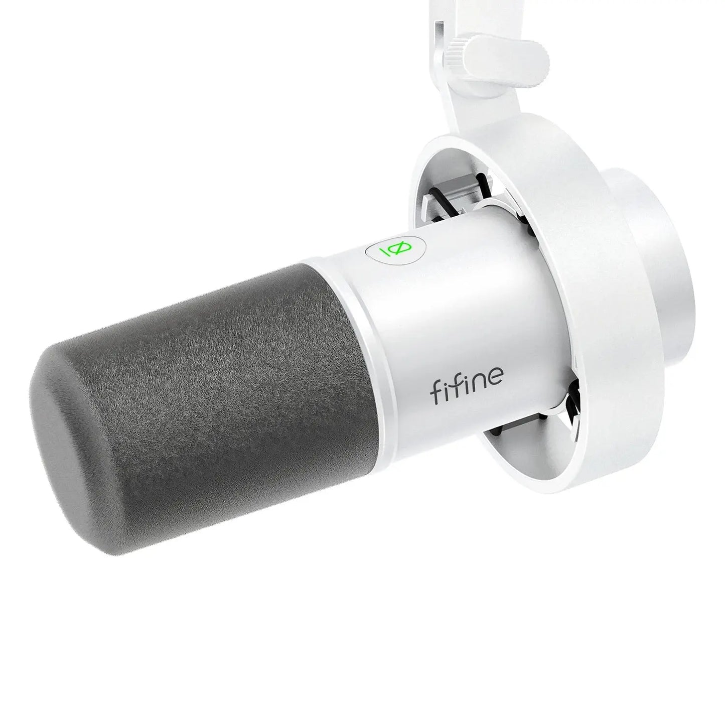 FIFINE Dynamic USB/XLR Microphone with Gain Knob/Touch-mute/Headphone Jack,Recording Mic for PC Sound Card Streaming-K688W White Dropshipman