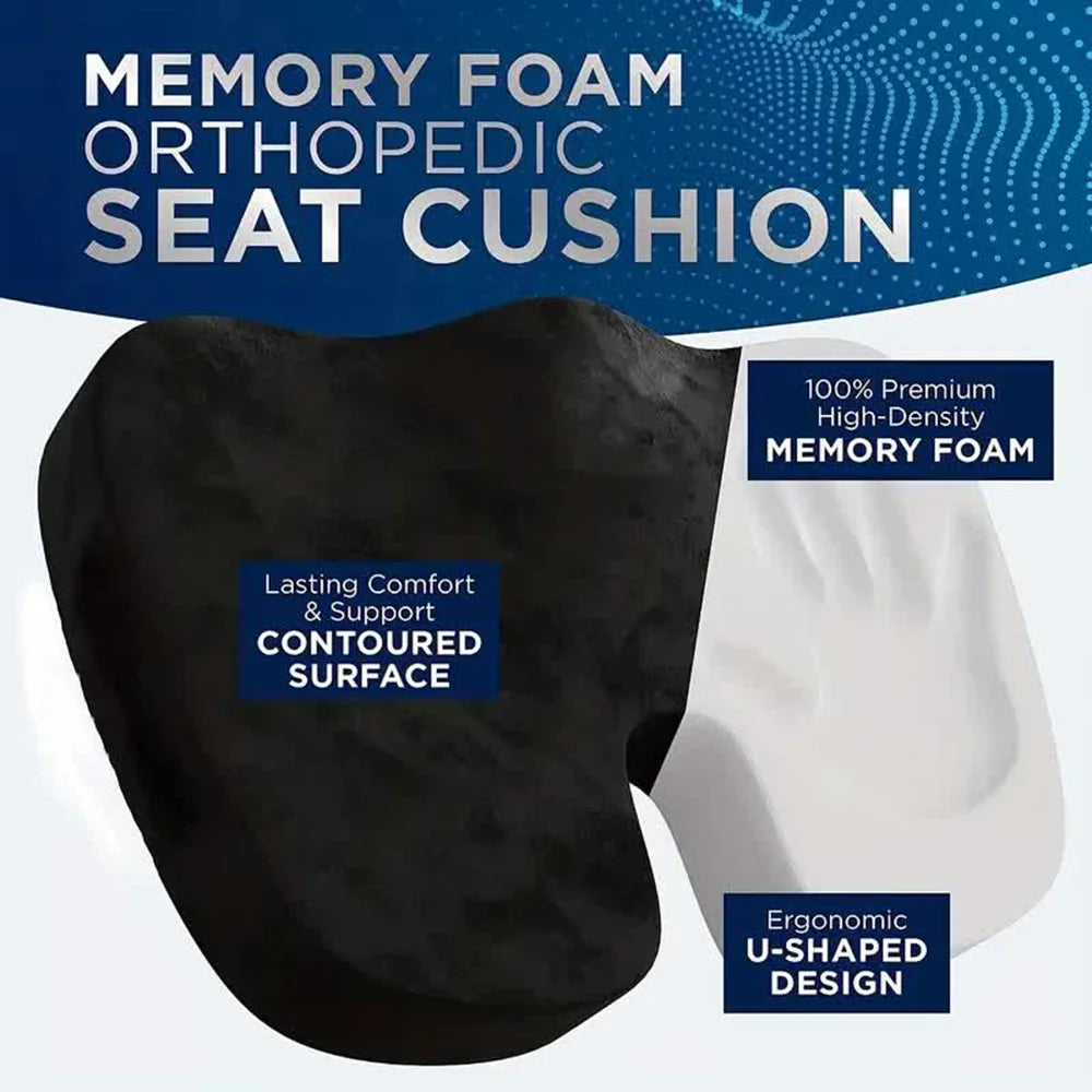 Travel Seat Cushion Memory Foam U-Shaped Pillow for Chair Cushion Pad Car Office Hip Support Massage Orthopedic Pillow Dropshipman