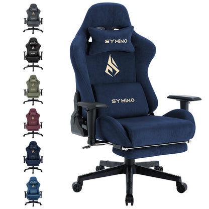 Silla para juegos Symino, silla ergonómica para jugadores con reposapiés, silla para PC transpirable con cojín lumbar ajustable, cojín para reposacabezas eprolo
