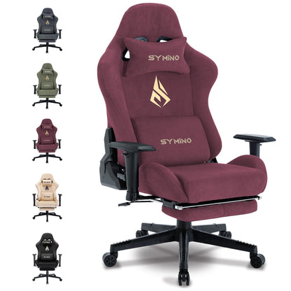 Silla para juegos Symino, silla ergonómica para jugadores con reposapiés, silla para PC transpirable con cojín lumbar ajustable, cojín para reposacabezas eprolo